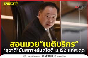 “รองฯ สุชาติ” ยกข้อบังคับสภา สอนมวย “วิษณุ” ยันสภาล่มไม่ทำญัตติซักฟอก ม.152 สิ้นสุด