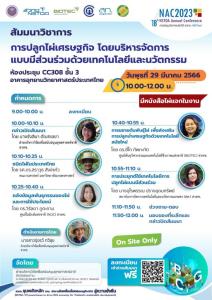 สวทช.ขอเชิญร่วมสัมมนา ‘การปลูกไม้ไผ่เศรษฐกิจแบบครบวงจร’ 29 มี.ค.นี้ ในงาน ‘NAC2023’