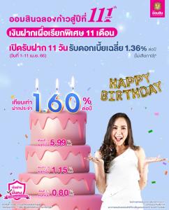 ออมสินฉลองปีที่ 111 จัดเต็มเงินฝากเผื่อเรียก 11 เดือน ดอกเบี้ย 1.6% เพิ่มรางวัลสลากรางวัลที่ 1
