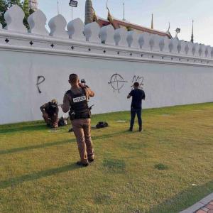 ตร.ฝากขัง-ค้านประกันโจ๋ม็อบปลดแอก พ่นสีรั้วพระราชวัง เหตุคดีมีโทษสูงเกรงหลบหนี