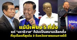แม้มีเพียง 5 ที่นั่ง แต่ “นราธิวาส” ก็นับเป็นสนามเลือกตั้งที่ดุเดือดที่สุดใน 3 จังหวัดชายแดนภาคใต้