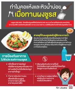 ทำไมคอแห้งและหิวน้ำบ่อย  เมื่อทานผงชูรส