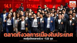 ตลาดกังวลการเมืองในประเทศ กดหุ้นปิดตลาดร่วง -7.22 จุด