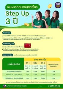 ธ.ก.ส.เปิดตัวเงินฝากออมทรัพย์ทวีโชค Step Up 3 ปี ดอกเบี้ยสูงสุด 3%