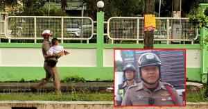 ยกย่อง “สุภาพบุรุษจราจร” รอง สว.จราจร สภ.เมืองพังงา ช่วยเหลืออุ้มเด็กชายบาดเจ็บ ส่ง รพ.อย่างปลอดภัย