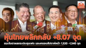 หุ้นไทยพลิกกลับ +8.07 จุด แนะจับตาผลการประชุมเฟด มองกรอบสัปดาห์หน้า 1,520-1,540 จุด