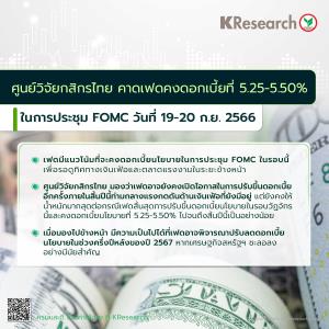 ศูนย์วิจัยกสิกรไทยคาดเฟดคงดอกเบี้ยที่ 5.25-5.50% รอดูทิศทางเงินเฟ้อ-ตลาดแรงงาน