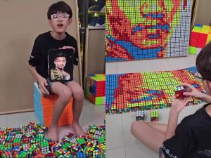 (คลิป)&amp;#8203; แฟนมวยวัยเยาว์ ต่อรูบิค 480 ลูก เป็นหน้า "รถถัง" เจ้าตัวขอซื้อ แต่หนุ่มน้อยขอให้ฟรี
