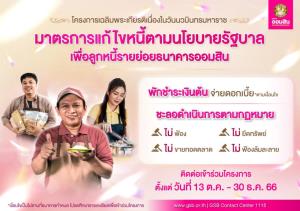 ออมสินจัดโครงการช่วยลูกหนี้พักชำระเงินต้น-จ่ายดอกเบี้ย เริ่ม 13 ตุลาคมนี้