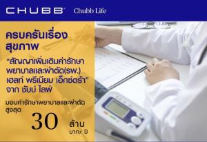 ชับบ์ ไลฟ์ เดินหน้าปล่อยประกันสุขภาพใหม่ตรงใจลูกค้า จัดเต็มทุกความคุ้มครอง ครอบคลุมทุกการรักษา