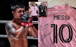 "รถถัง" ปลื้มสุดขีด "ชูเอโก" บอดี้การ์ดคนดังเป็นแฟนคลับ ส่งเสื้อพร้อมลายเซ็น "เมสซี" มาให้