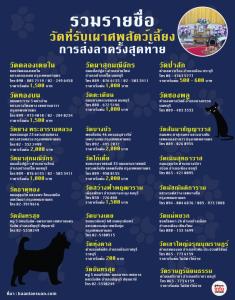 รวมรายชื่อ  วัดที่รับเผาศพสัตว์เลี้ยง  การส่งลาครั้งสุดท้าย