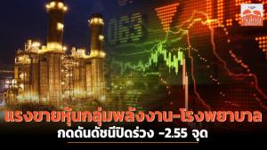 แรงขายหุ้นกลุ่มพลังงาน-โรงพยาบาล กดดันดัชนีปิดร่วง -2.55 จุด