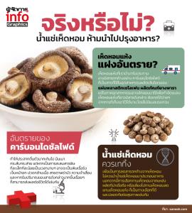 จริงหรือไม่? น้ำแช่เห็ดหอม ห้ามนำไปปรุงอาหาร?