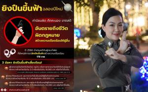 ตร.เตือน "ยิงปืนขึ้นฟ้า" ฉลองปีใหม่ ก่อให้เกิดอันตรายถึงชีวิต ผิดกฎหมายโทษหนักคุก 10 ปี