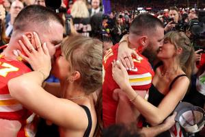 “เทย์เลอร์ สวิฟต์“ พุ่งจูบ ”ทราวิส เคลซี“ หลังทีมชนะ Super Bowl ทำสนามฟุตบอลมดขึ้น