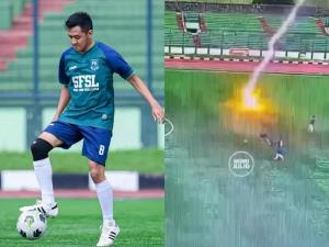 (คลิป) ช็อก! ฟ้าผ่ากลางสนามบอลอินโดฯ โดนร่างนักเตะเสียชีวิตในเกมอุ่นเครื่อง