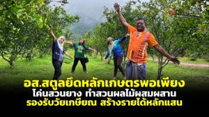 (ชมคลิป) อส.สตูลยึดหลักเกษตรพอเพียง โค่นสวนยางทำสวนเกษตรผลไม้ผสมผสาน รองรับวัยเกษียณ สร้างรายได้หลักแสน