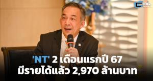 สัญญาณดี! 2 เดือนแรกปี 67 'NT' มีรายได้แล้ว 2,970 ล้านบาท