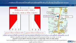 BEM แจ้งเบี่ยงการจราจรชั่วคราว บริเวณบ้านเอื้ออาทรประชานิเวศน์ ขาออก จำนวน 2 ช่องทาง ตามช่วงเวลา
