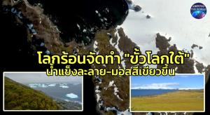 สุดตระหนก! ภาพจากอวกาศโชว์ “โลกร้อน” ทำน้ำแข็งขั้วโลกใต้ละลาย พบพืชสีเขียวปกคลุมกลายเป็นทุ่งมอส