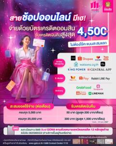บัตรเครดิตออมสิน จัดแคมเปญ “Online Festival 2024” เปลี่ยนยอดใช้จ่ายเป็นเครดิตเงินคืนสูงสุด 4,500 บาท