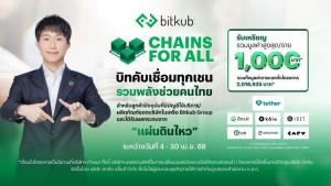 บิทคับ เปิดตัว "CHAINS FOR ALL" ส่งต่อความช่วยเหลือผู้ประสบภัยแผ่นดินไหวกว่า 2 ล้านบาท
