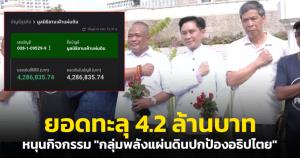 ประชาชนหลั่งไหลบริจาค! ยอดทะลุ 4.2 ล้านบาท หนุนกิจกรรม "กลุ่มพลังแผ่นดินปกป้องอธิปไตย"