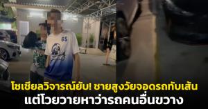 ชาวเน็ตวิจารณ์สนั่น! คลิปชายสูงวัยเดือดจอดรถทับเส้นเอง แต่โวยวายหาว่ารถคนอื่นขวาง ทำเข้ารถไม่ได้