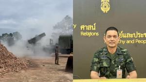 ทัพบกประณามกัมพูชาใช้ "โล่มนุษย์" ตั้งปืนใหญ่ใกล้ชุมชน ชี้ละเมิดหลักมนุษยธรรม ยันไทยไม่ใช้ F-16 โจมตีพลเรือน