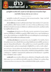 กองทัพภาคที่ 2 พบฝ่ายกัมพูชาบินโดรน 44 ลำ-ปรับปรุงที่มั่นบางพื้นที่ ไทยเตรียมพร้อมปฏิบัติการตอบโต้ตามสถานการณ์