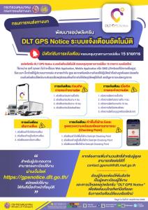 ใช้ได้แล้ว!ขบ.พัฒนาแอป DLT GPS Notice แจ้งเตือนอัตโนมัติคุมพนักงานขับรถแบบเรียลไทม์ ลดเสี่ยงอุบัติเหตุ
