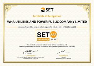 WHAUPคว้าเรตติ้งระดับสูงสุด SET ESG Ratings ระดับ AAA ต่อเนื่องปีที่ 3