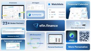 เปิดตัว “efin.finance” แพลตฟอร์ม AI ดึงข้อมูลตลาดให้นักลงทุน