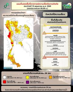 อุตุฯ เตือนทั่วไทย เจอฝนตกหนักมาก 15-18 พ.ค.! วันนี้เปิด 3 จว.พื้นที่เสี่ยงสูง