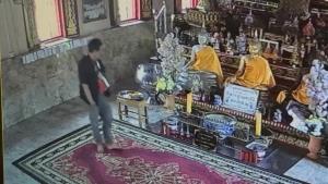 อุกอาจ! โจรย่องขโมยพระพุทธรูปในโบสถ์วัดดังอ่างทอง กล้องจับชัด เจ้าอาวาสวอนนำมาคืน