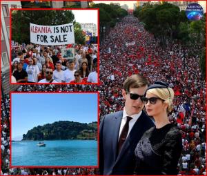 "ปชช.แอลเบเนีย" จำนวนมหาศาลประท้วงต้าน เมกกะโปรเจกต์ "สร้างรีสอร์ทไฮเอนด์" สุดหรู 1.4 พันล้านยูโรของ “ลูกสาวทรัมป์” บน “เกาะซาซาน” อดีตฐานทัพเก่าหวั่นระบบนิเวศน์นกสายพันธุ์หายากโดนทำลาย