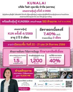 KUN เตรียมขายหุ้นกู้ครั้งที่4 ดอกเบี้ย 7.4 % ปั้นLongevity รับเทรนด์สุขภาพ สร้างNew S-Curve