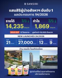 แสนสิริ เผยQ2ฟื้นตัวแรงรายได้พุ่ง7,500ล.กำไรโต16% ครึ่งปีหลังผุด 21โครงการ 27,000ล.