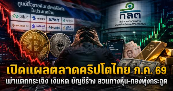 เปิดแผลตลาดคริปโตไทย ก.ค. 69 เม่าแตกกระเจิง เงินหด บัญชีร้าง สวนทางหุ้น-ทองพุ่งกระฉูด