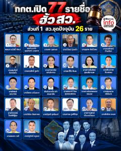 กกต.เปิด 77 รายชื่อฮั้วสว.