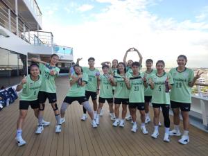 ตะกร้อไทยได้ที่พักแล้ว ล่าสุดลงวอร์มบนเรือสำราญเอเชียนเกมส์ หลังถูกปล่อยเคว้งไร้ห้องเมื่อเดินทางถึง