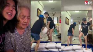 “ก้อย อรัชพร” ลุยน้ำช่วยยกกระสอบทรายกั้นน้ำให้คุณยาย เจอคำอ้อนสุดซึ้ง “อย่าทิ้งยายนะ” ทิม พิธา ส่งกำลังใจ