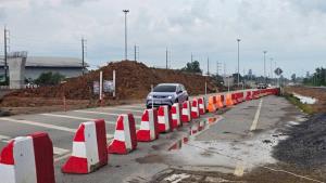 พัทลุงเร่งเสริมไฟส่องสว่างเพิ่มความปลอดภัยบริเวณก่อสร้างสะพานข้ามแยกวังปีบ