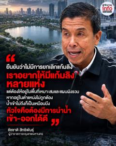 “ชัชชาติ” ย้ำ กทม.ไม่ได้ยกเลิกแก้มลิง ชี้หัวใจต้องรับ-ระบายน้ำได้จริง
