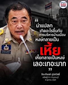 อดีตผู้ว่าฯ กาญจน์เดือด! “จีระเกียรติ” โพสต์ฟาดการบริหารบ้านเมือง ลั่น “หงษ์กลายเป็นเหี้ย เหี้ยกลายเป็นหงษ์” ชี้เลอะเทอะมาก