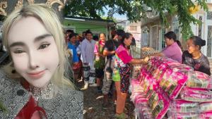 “ตลาดเพชรพิชญา” ใจบุญแจกข้าวสาร-ไข่ไก่ ให้ชาวบ้านและแม่ค้าตลาด