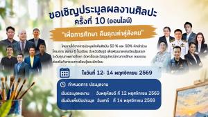 ทัศนศิลป์ ม.ราชภัฏโคราช จัดใหญ่ประมูลผลงานศิลปะออนไลน์ "เพื่อการศึกษา คืนคุณค่าสู่สังคม" มอบ 6 โรงเรียนชัยภูมิ 12-14 พ.ย.นี้